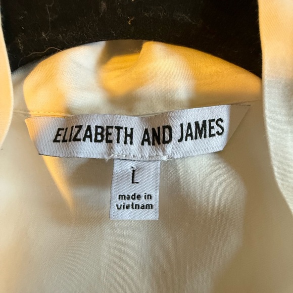 Elizabeth and James White Tunic / Blouse Neck Tie, Long Sleeve Button Down - Picture 6 of 8